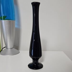 Black Glass Bud Vase